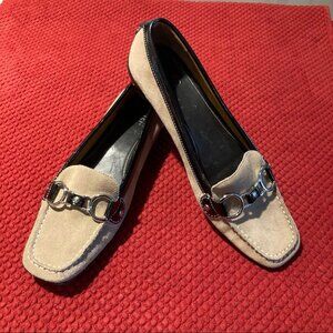 COLE HAAN + NIKE AIR Sz 8.5B Suede Patent  Leather Horse bit Driving Shoe Loafer